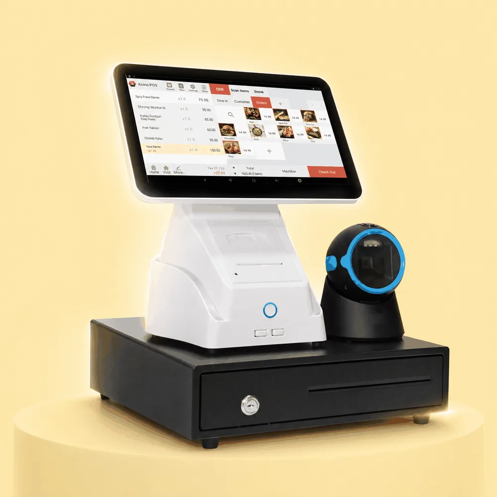JET Topaz POS — compact 3-in-1 station